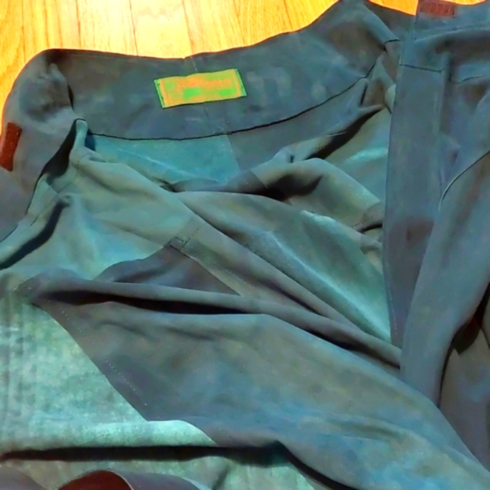 Vintage Teal Karen Groner Suede Skirt - GROWNBEANS - Picture 2 of 10
